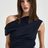Abito donna midi monospalla blu notte D726148 PINGU012 P.a.r.o.s.h. 