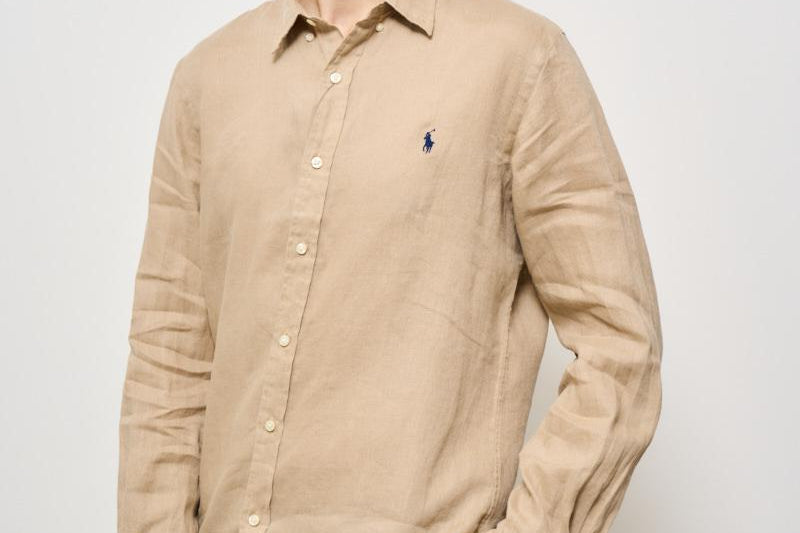 Camicia uomo in lino khaki 710968915 003 RALPH LAUREN 