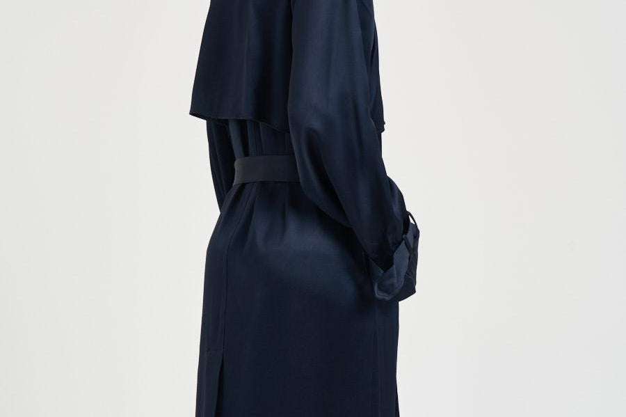 Trench donna lungo viscosa blu 11779 NAVY ANINE BING 