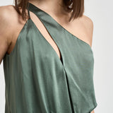 Top monospalla Carmita donna verde salvia Y6SM03 S29 SEMICOUTURE 