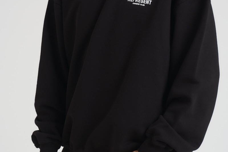 Felpa uomo girocollo nera OCM41115 BLACK REPRESENT 