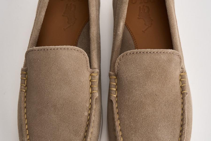 Mocassino uomo in suede beige 803932196 001 RALPH LAUREN 