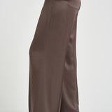Pantalone donna fluido satinato marrone A04302 01943151 PESERICO 