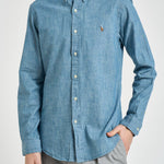 Camicia uomo in denim chiaro 710548538 001 RALPH LAUREN 