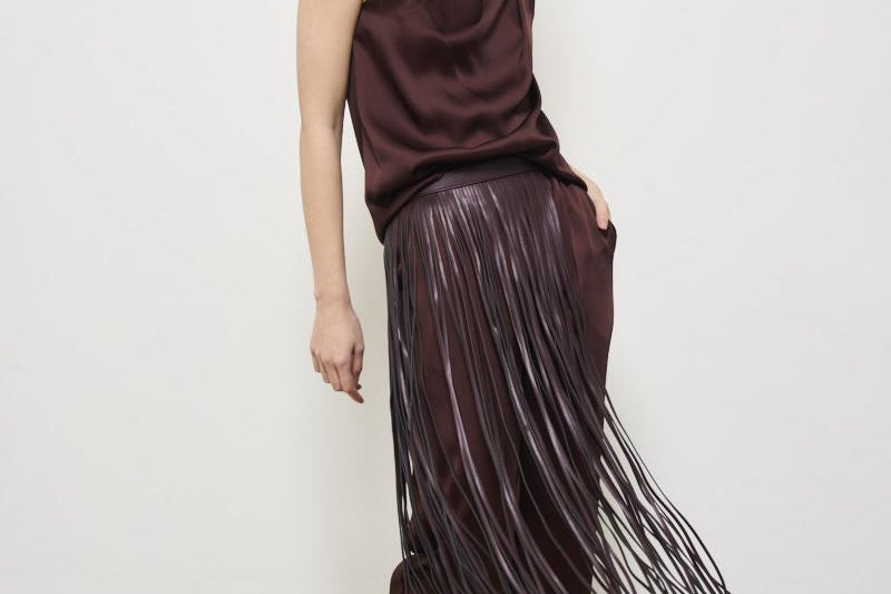 Cintura donna con frange bordeaux A5SB14 J18 LIVIANA CONTI 