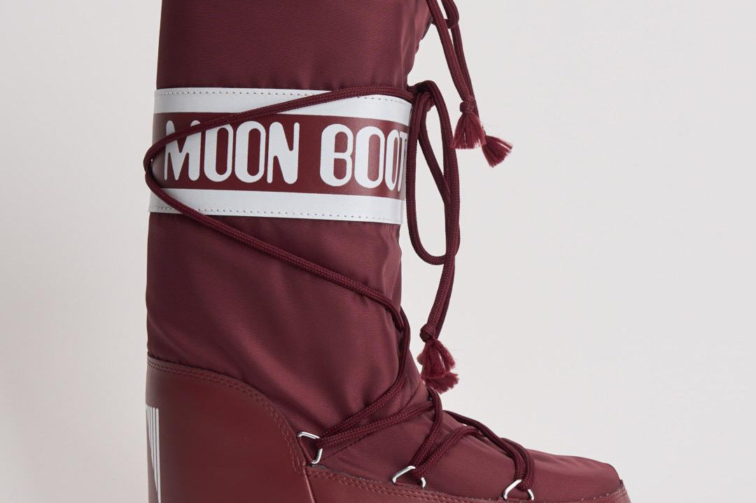Stivale donna da neve alto in nylon bordeaux 1400440 D013BURGUNDY MOON BOOT 
