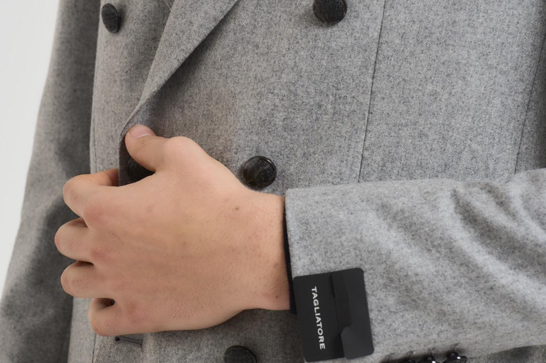 Giacca uomo doppiopetto in lana grigia 1SMC20K 070039P3041 TAGLIATORE 