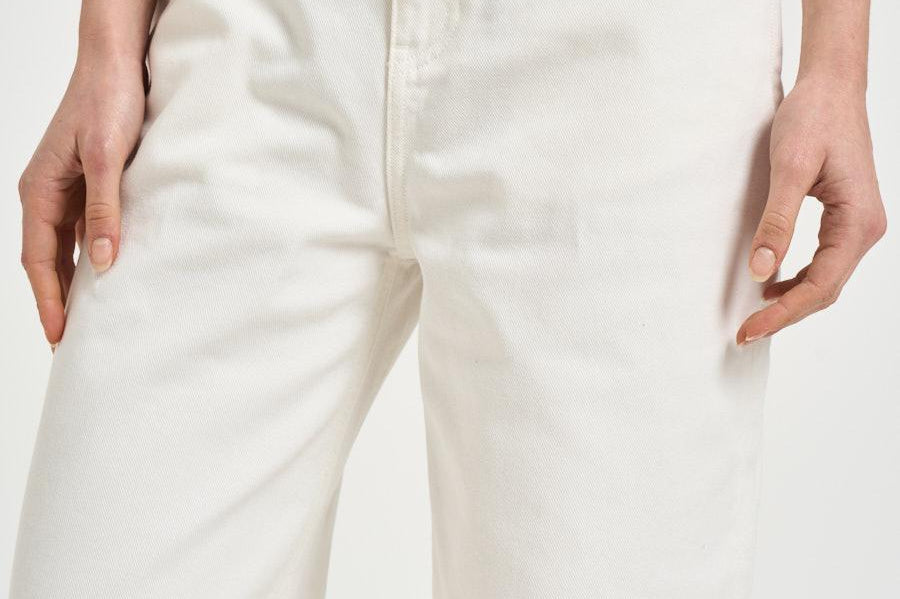 Jeans donna dritto in denim bianco GWP02079 P00098010190 GOLDEN GOOSE 