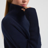 Dolcevita donna Heidi in cashmere blu 202113 NAVY LISA YANG 