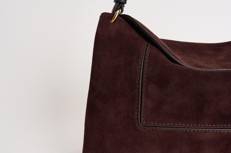 Borsa donna "Penelope" Slouch in suede vino 000148 ACAISUEDE WANDLER 