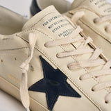Sneakers uomo Super-star crema e blu GMF00101 F00416415430 GOLDEN GOOSE 