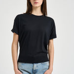 T-shirt donna girocollo nera JG000312D 520569300 HERNO 