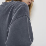 Felpa donna antracite con logo bianco 5205 WASHEDBLACK ANINE BING 