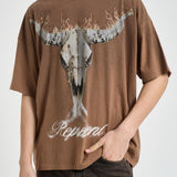 T-shirt uomo con stampa marrone 100592 16DUSTYBROWN REPRESENT 