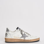 Sneakers donna Ball Star bianca glitter argento GWF00117 F00377311325 GOLDEN GOOSE 