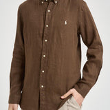 Camicia uomo in lino marrone 710968915 500 RALPH LAUREN 