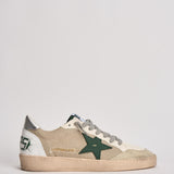 Sneakers uomo Ball Star beige e verde GMF00117 F00816183257 GOLDEN GOOSE 