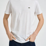 T-shirt uomo girocollo bianca con logo TH6709 001 LACOSTE 