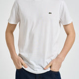T-shirt uomo girocollo bianca con logo TH6709 001 LACOSTE 