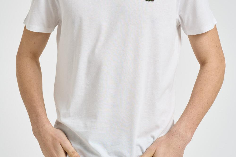 T-shirt uomo girocollo bianca con logo TH6709 001 LACOSTE 