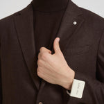Giacca uomo monopetto in lana marrone 2884 555093 L.B.M. 