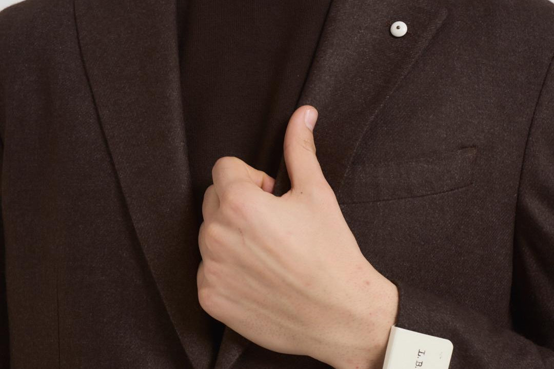 Giacca uomo monopetto in lana marrone 2884 555093 L.B.M. 