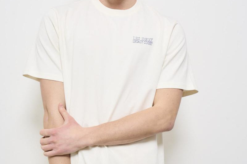 T-shirt uomo girocollo bianca LDM101216 215215IVORY LES DEUX 