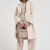 Cappotto donna midi doppiopetto panna TOKIO 023 MAX MARA STUDIO 