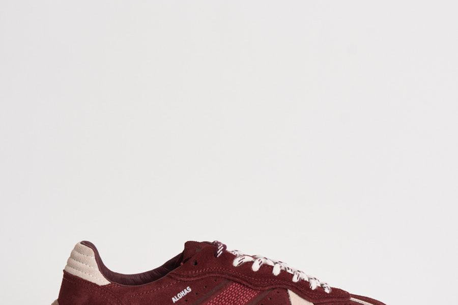 Sneakers donna in suede bordeaux e panna S101114 11 ALOHAS 