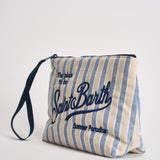 Pochette donna Aline in cotone a righe blu ALINECOTTON 00240L MC2 SAINT BARTH 