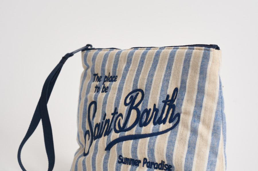 Pochette donna Aline in cotone a righe blu ALINECOTTON 00240L MC2 SAINT BARTH 