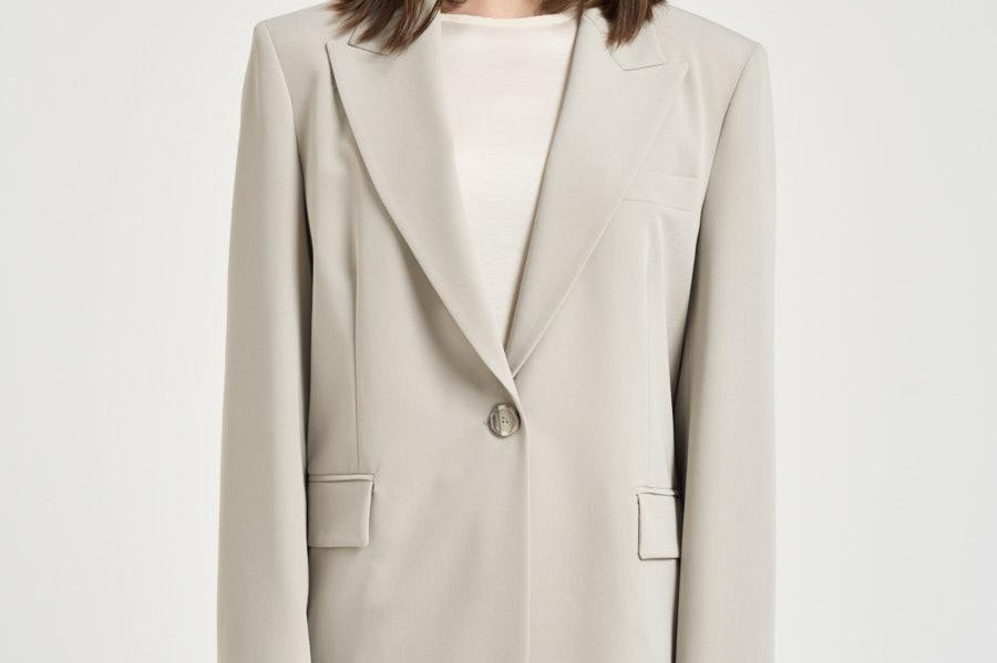 Giacca donna monopetto grigia 106762A18E DEDDYI18 PINKO 