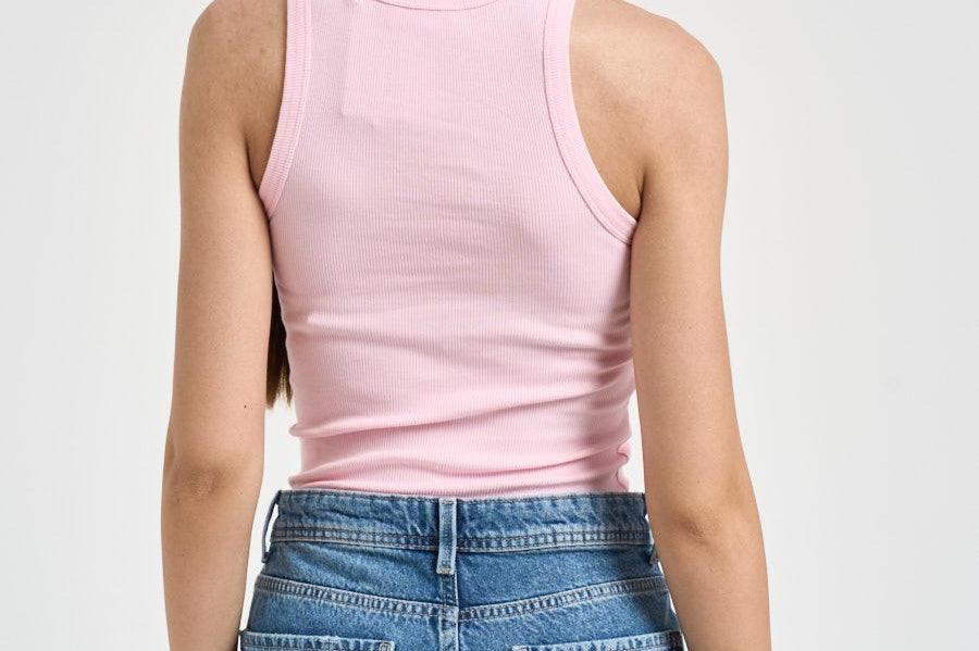 Top donna a costine rosa ADA VINTAGE 08653L MC2 SAINT BARTH 