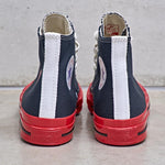 Converse x Comme des Garçons PLAY Chuck 70 High Red Sole K124 BLACK COMME DES GARCON PLAY 