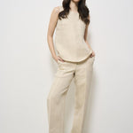 Top donna girocollo beige D312498 BETULLA004 P.a.r.o.s.h. 