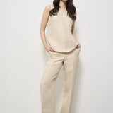 Top donna girocollo beige D312498 BETULLA004 P.a.r.o.s.h. 