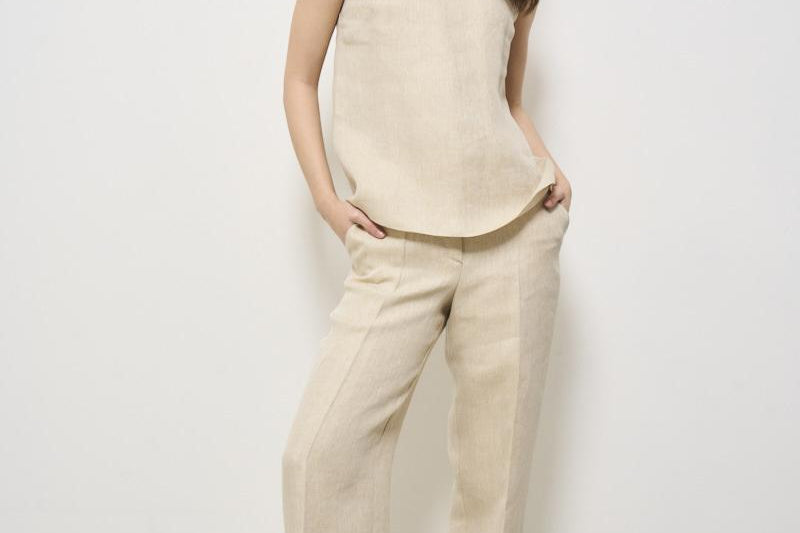Top donna girocollo beige D312498 BETULLA004 P.a.r.o.s.h. 