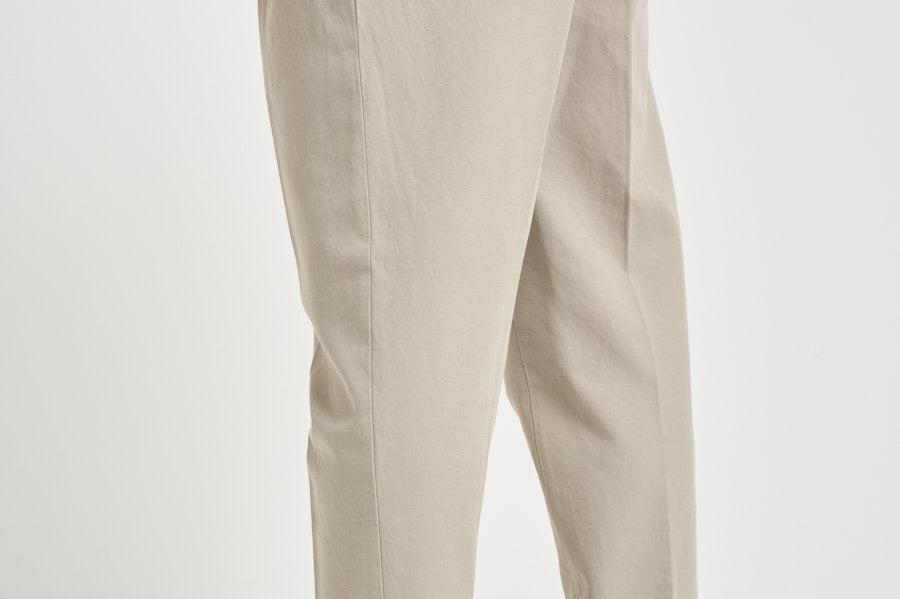 Pantalone uomo doppia pinces beige BELLOD 30001623 BRIGLIA 