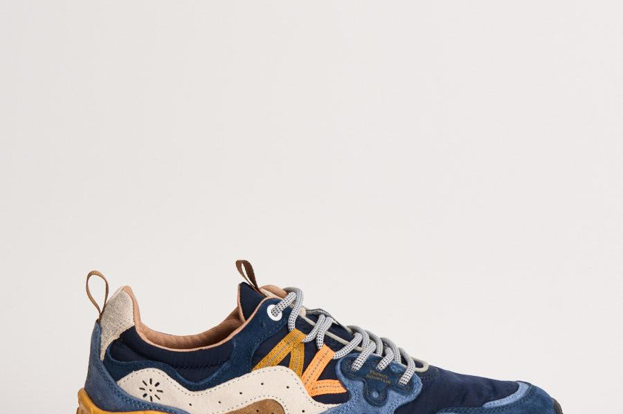 Sneakers uomo Yamano 3 Suede blu e gialla YAMANO3M 2C52NAVY FLOWER MOUNTAIN 