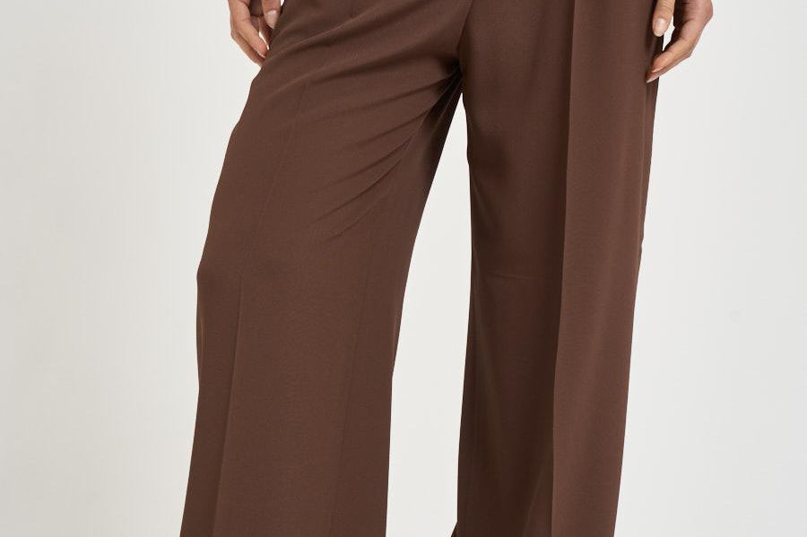 Pantalone donna palazzo marrone 173899 D8029641 INCOTEX 