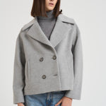 Cappotto donna corto grigio chiaro IRIS DEBORA402 ACCADEMIE TESSILI 