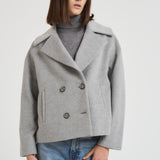 Cappotto donna corto grigio chiaro IRIS DEBORA402 ACCADEMIE TESSILI 