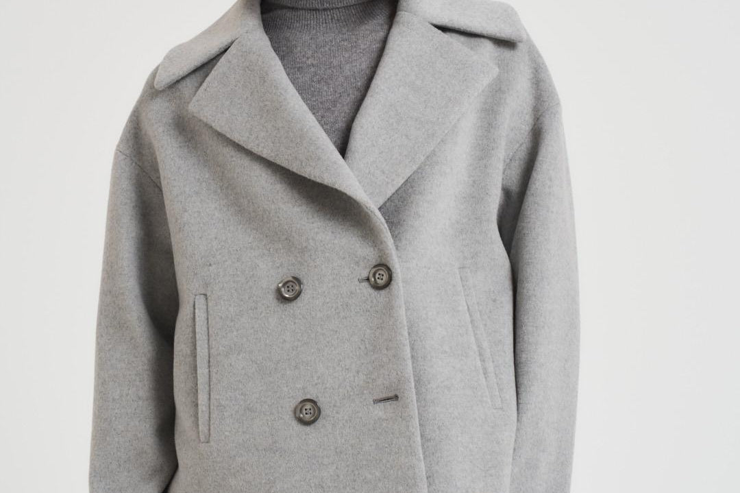 Cappotto donna corto grigio chiaro IRIS DEBORA402 ACCADEMIE TESSILI 