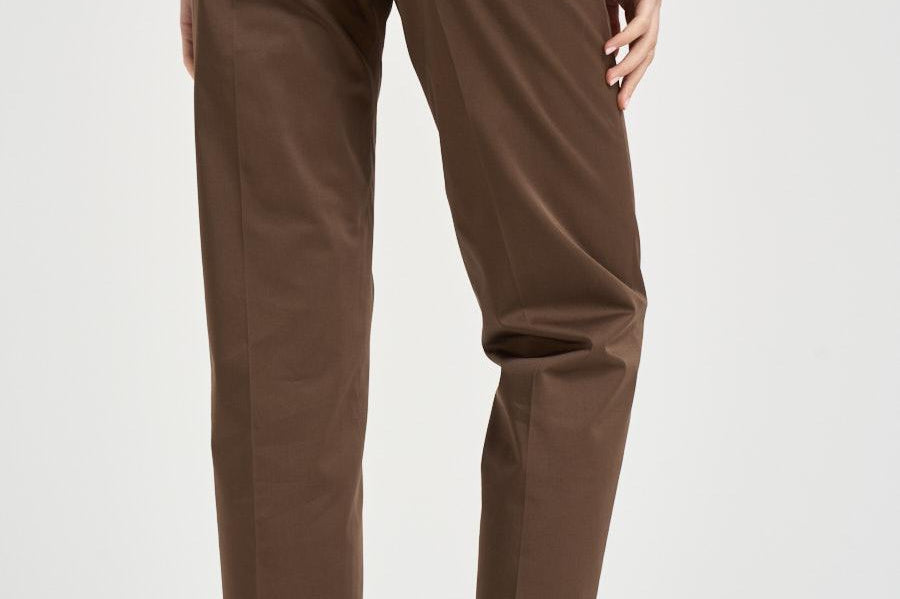 Pantalone donna con risvolto marrone ALICE LONG CRSILKBROWN BERWICH 