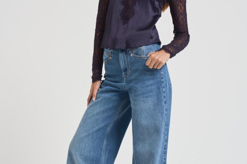 Jeans donna Lemony in denim PA0052FA B1H06I30BU ISABEL MARANT 