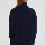 Dolcevita donna Heidi in cashmere blu 202113 NAVY LISA YANG 