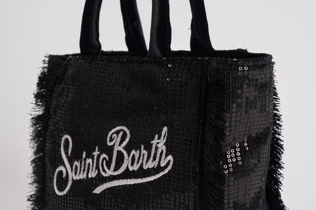 Borsa donna Vanity Mini Velvet con strass nero VANITYMINI VELV00 MC2 SAINT BARTH 