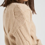 Maglione girocollo trecce donna Nils beige NILS 02ORGANIC KUJTEN 