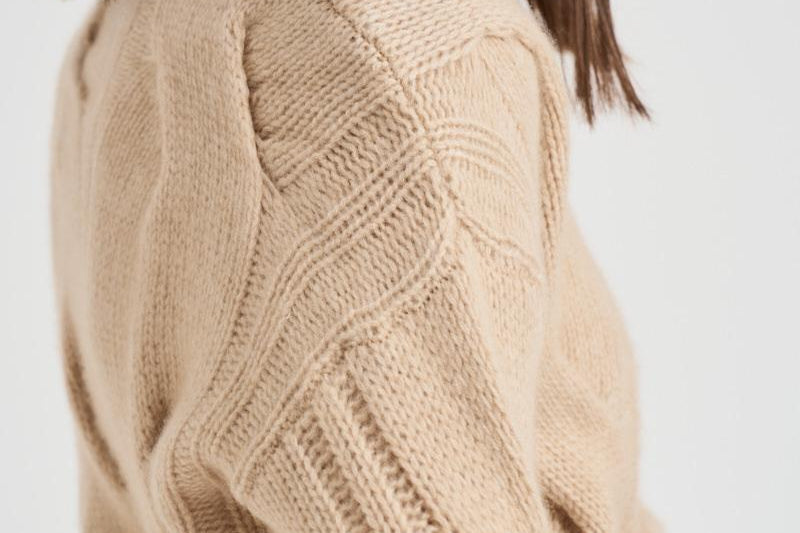 Maglione girocollo trecce donna Nils beige NILS 02ORGANIC KUJTEN 