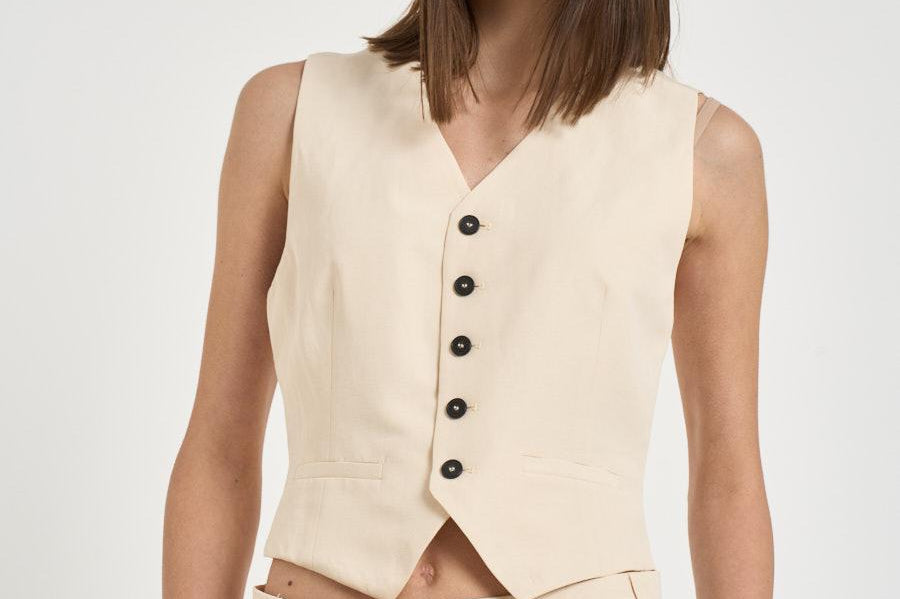 Gilet donna Hida crema HIDA SOFTSEPIA IRO 